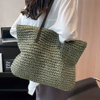 Woven Straw Tote Bag | Oversized Shoulder Bag