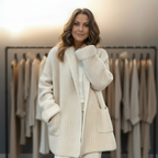 Kiara | Knitted Wool-look Cardigan With Pockets