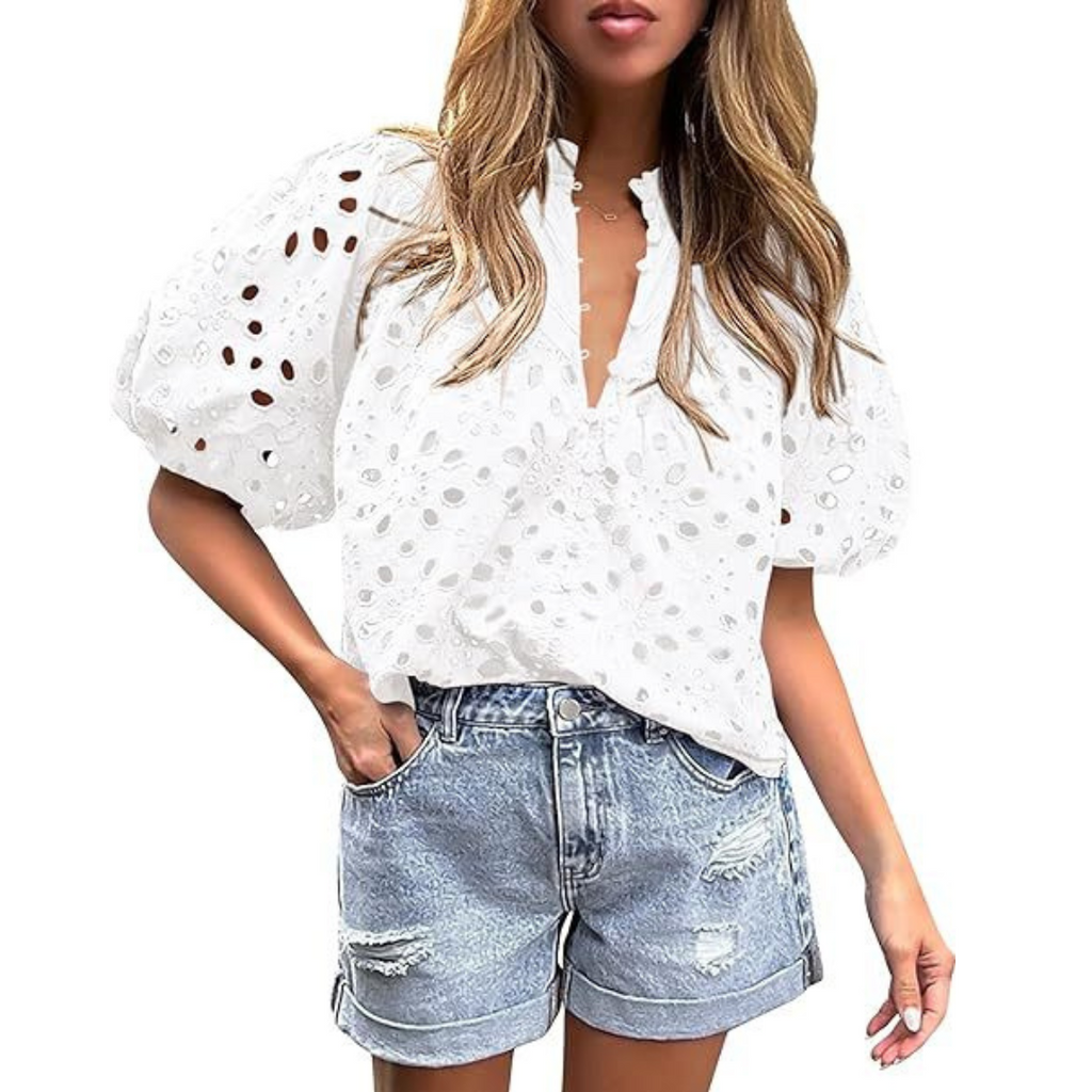 Mayumi Elegant Chic Puff Sleeve Long Sleeve Top | Sophisticated Everyday Top