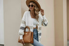 Alayah | Striped Button-Down Cardigan