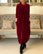 Wintera | Plush Velvet Dress with Pockets