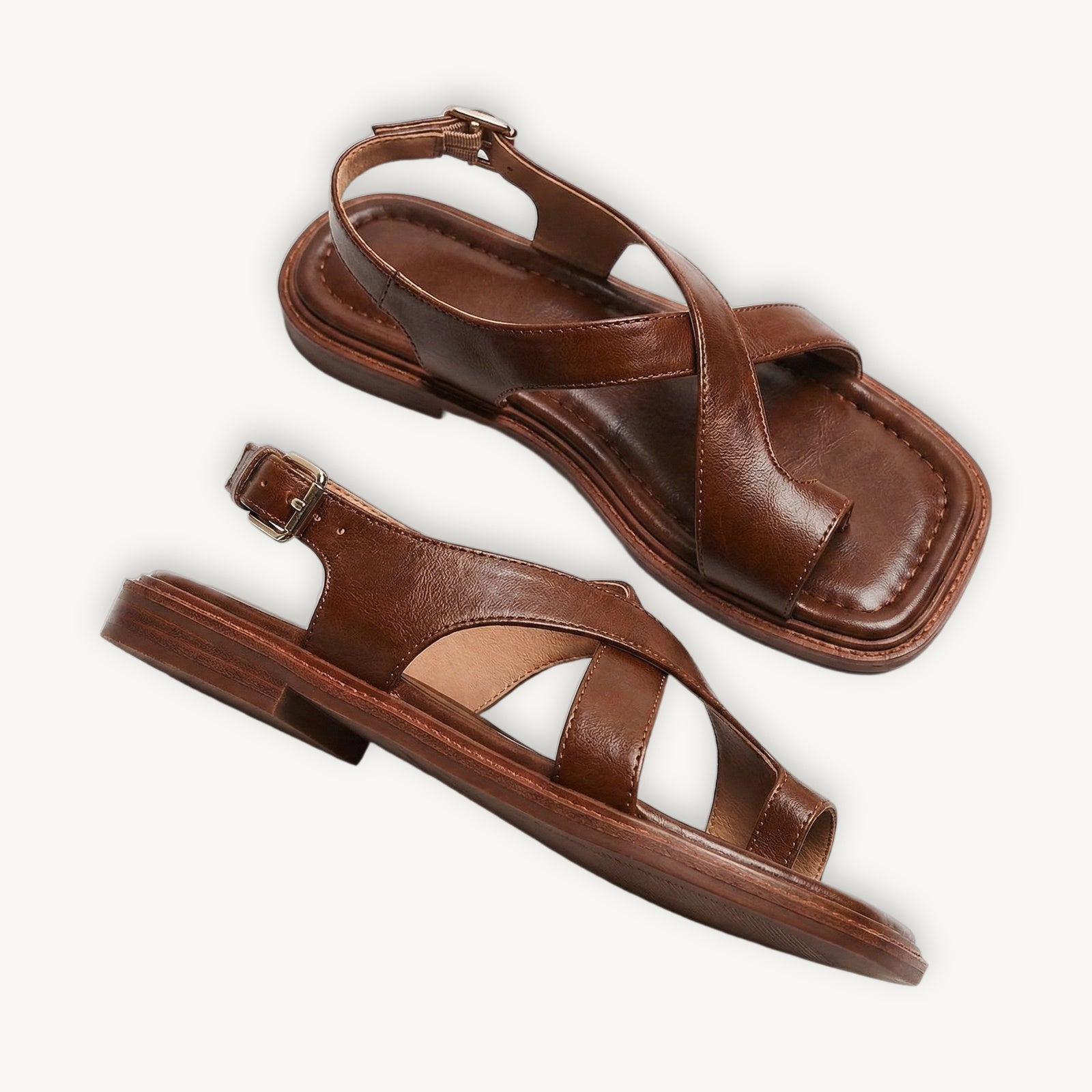 Ivy Cross Sandals brown