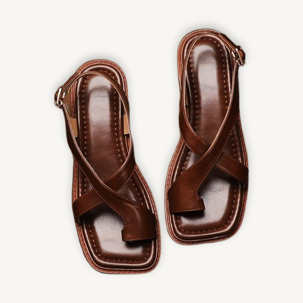 Ivy Cross Sandals brown top
