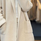 Kiara | Knitted Wool-look Cardigan With Pockets