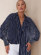 Ligaya Flowy Plus Size Casual Button-Up Top | Relaxed Elegant Everyday Top