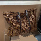 Woven Straw Tote Bag | Oversized Shoulder Bag