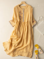 Isabella | Women’s Summer Embroidered Ethnic Midi Dress