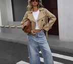 Catherine | Women’s Cropped Double-Breasted Trench Jacket