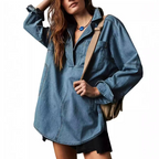 Nisha™ | Chic V-Neck Loose Fit Long-sleeve Top