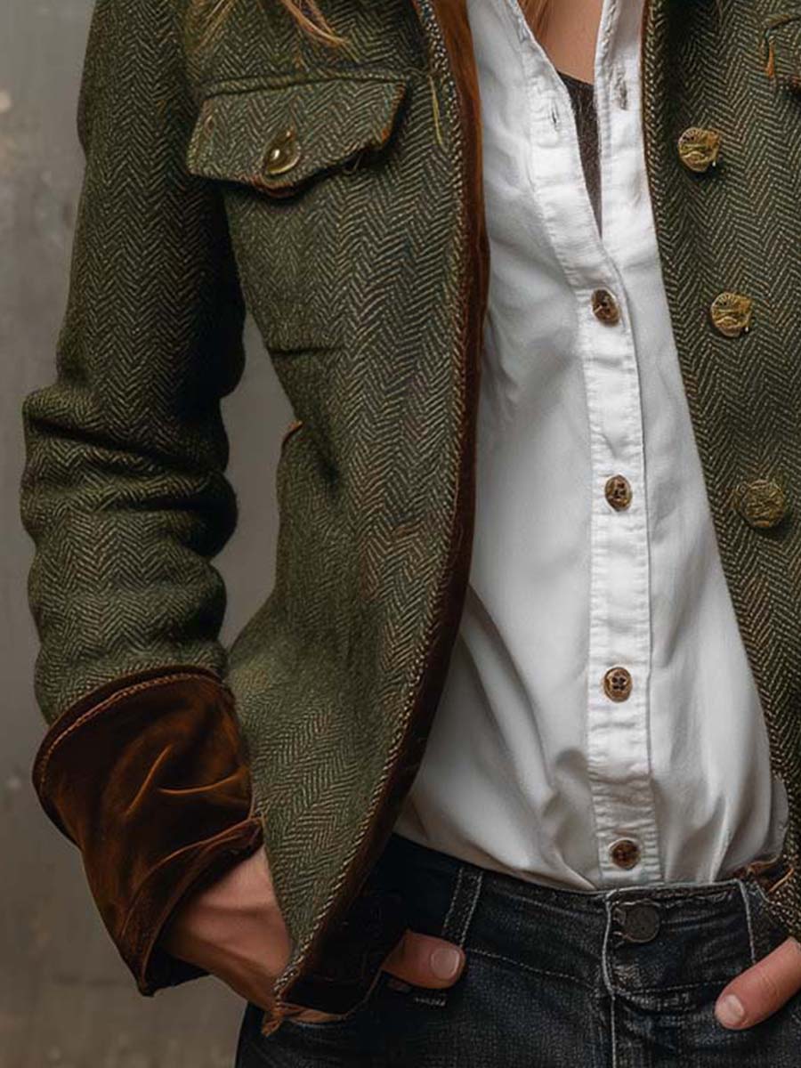 Jackie | Tweed Blazer With Velvet Trim