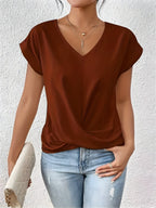 MEIKA | Classic Twist Detail V-Neck Top