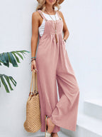 Harlow | Loose Plus Size Pleated Split-Joint Square-Neck Overalls