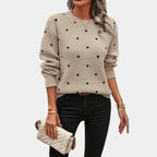 Darielle | Sophisticated Polka Dot Knitted Sweater