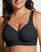 Aafke wireless bra in black, front view