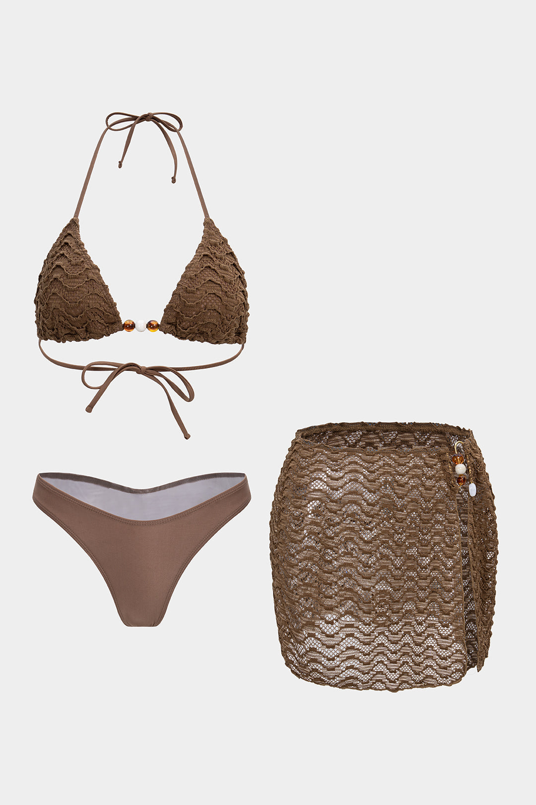 Adelaide bikini set in vibrant teal, featuring a fitted cut and smooth polyester jersey fabric. 0