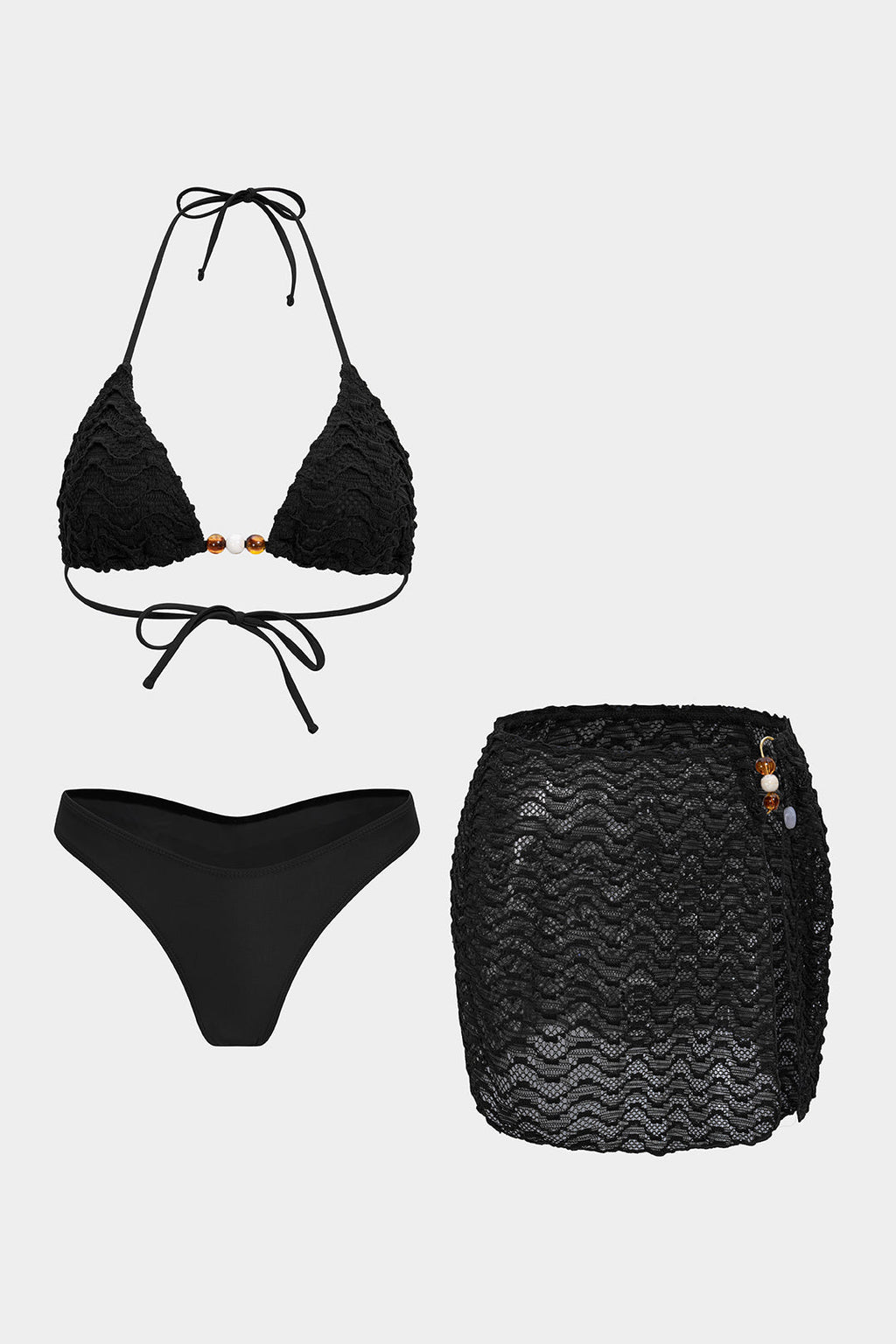 Adelaide bikini set in vibrant teal, featuring a fitted cut and smooth polyester jersey fabric. 1