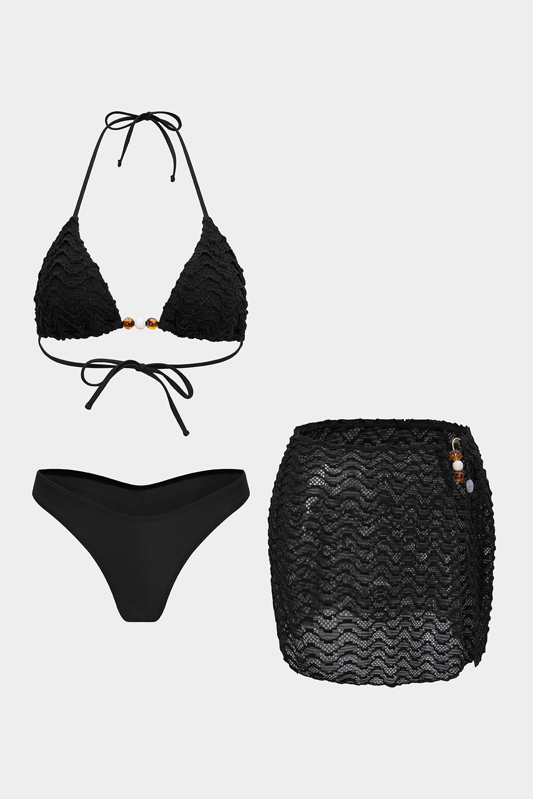 Adelaide bikini set in vibrant teal, featuring a fitted cut and smooth polyester jersey fabric. 1