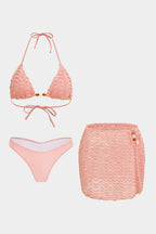 Adelaide bikini set in vibrant teal, featuring a fitted cut and smooth polyester jersey fabric. 3