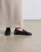 Alaric Balla Loafer Black Leather Slip-On, Handmade Italian, Low Heel 4
