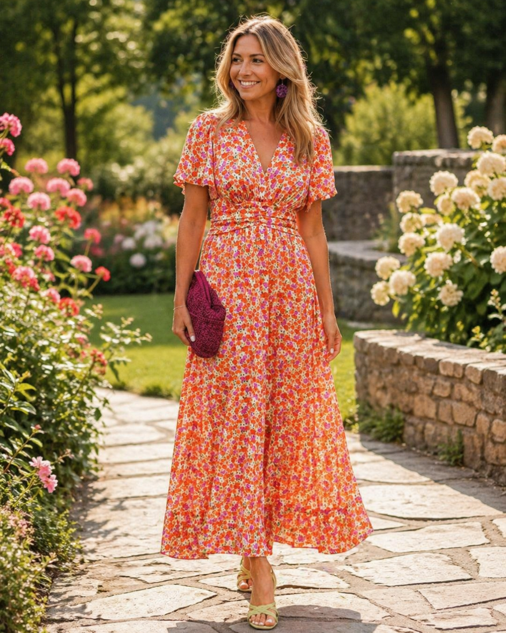 Light blue floral summer dress with a flowy style and adjustable straps. 0