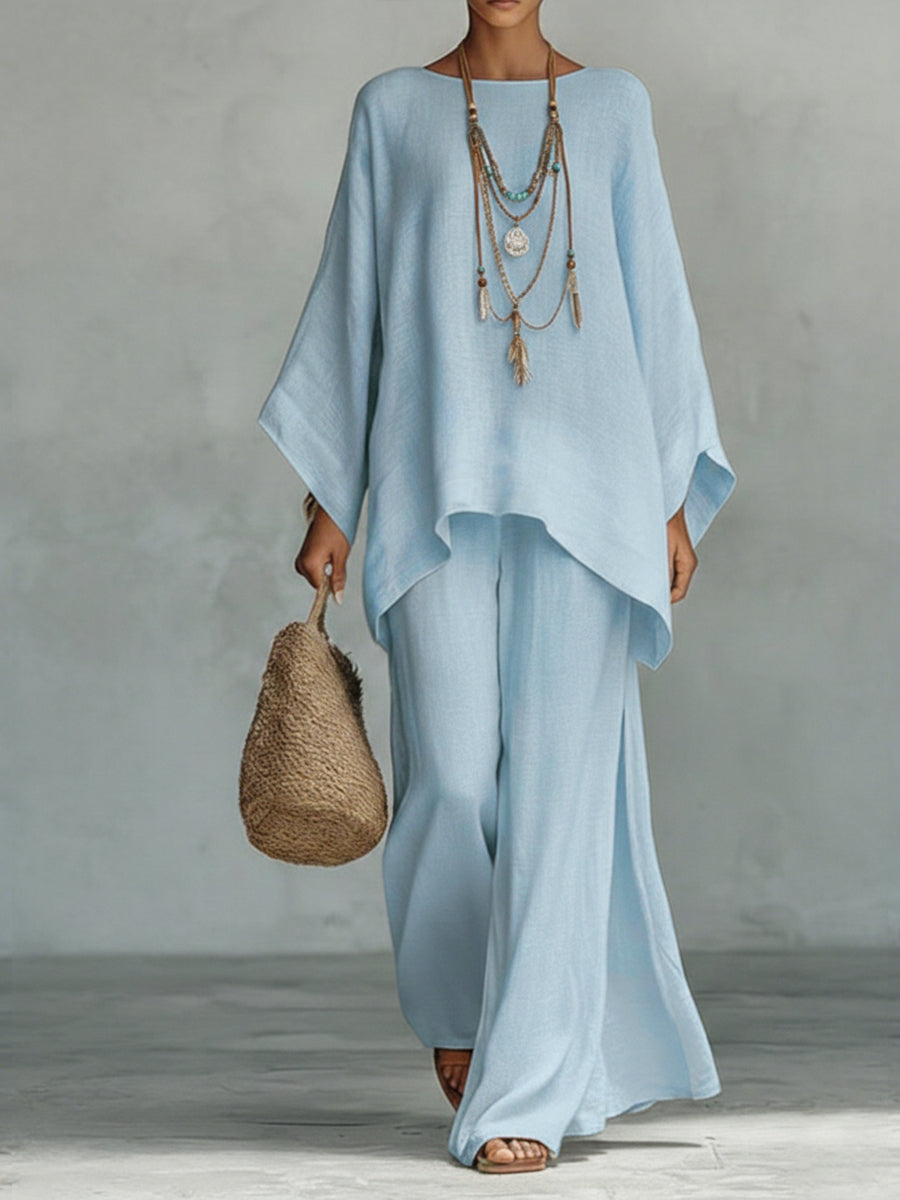 Celine women's loungewear set in soft beige, featuring a relaxed fit and minimalist design. 1