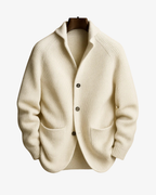 Andrew ribbed knit cardigan cream white