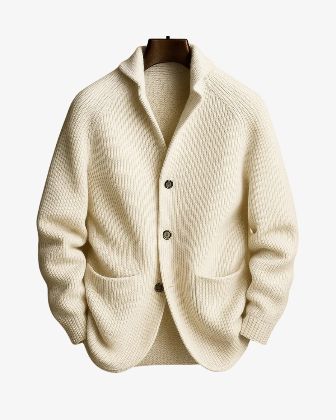 Andrew ribbed knit cardigan cream white