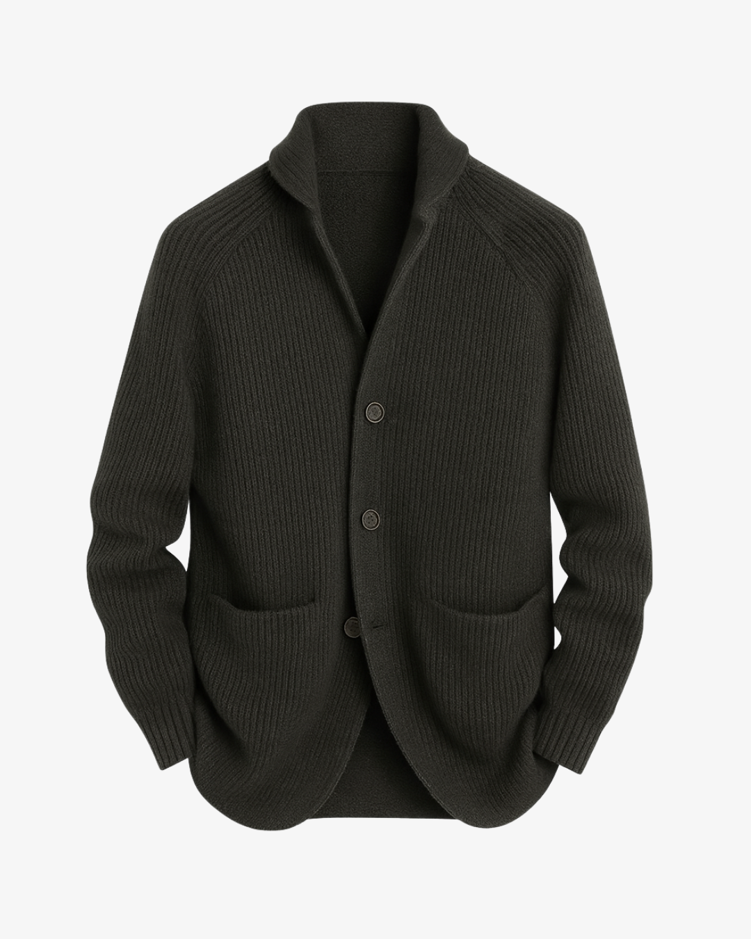 Andrew ribbed knit cardigan dark olive