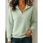 Annette quarter-zip sweatshirt light green