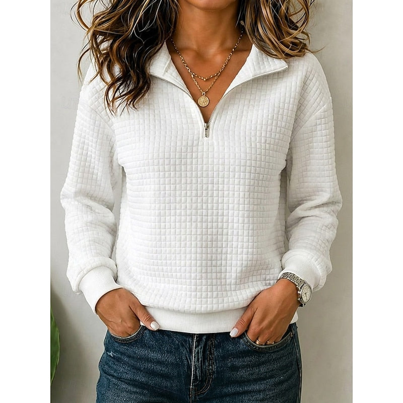 Annette quarter-zip sweatshirt white