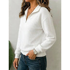 Annette quarter-zip sweatshirt white side