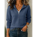 Annette quarter-zip sweatshirt navy blue