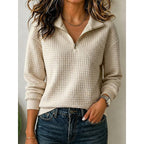 Annette quarter-zip sweatshirt khaki