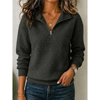 Annette quarter-zip sweatshirt dark grey
