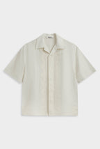 Bastian Silk Linen Shirt with Camp Collar and Applique Border 7