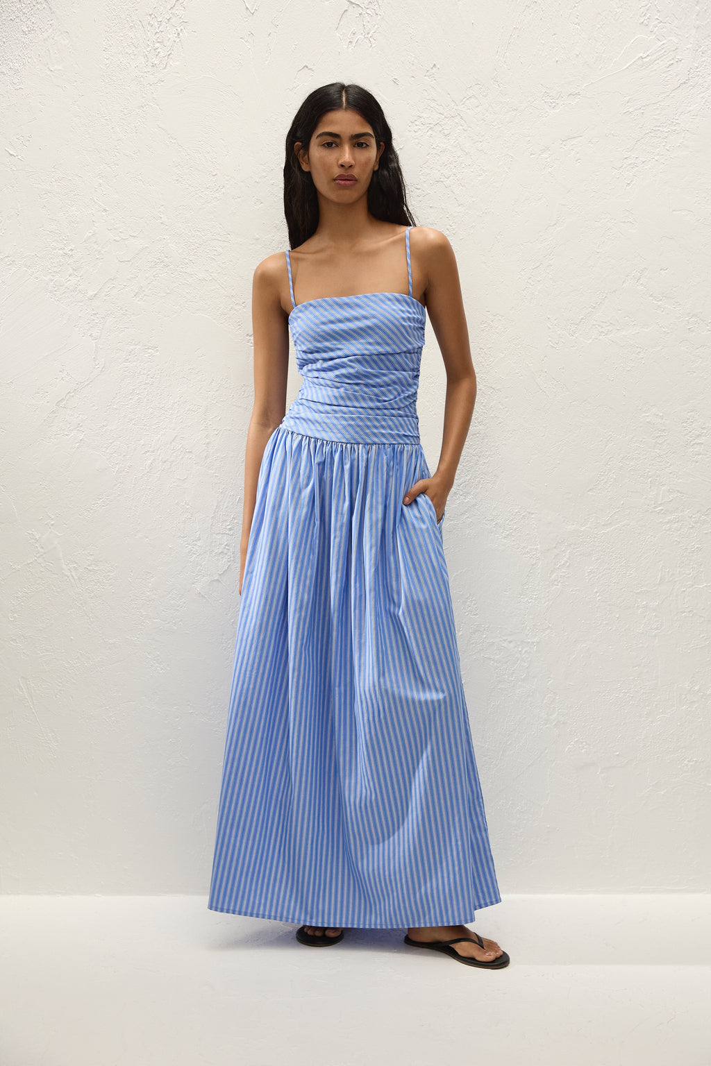 Bastien Portlligat Maxi Dress Joao Stripe Azulejo Blue 0