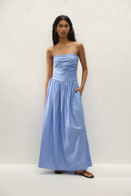Bastien Portlligat Maxi Dress Joao Stripe Azulejo Blue 0