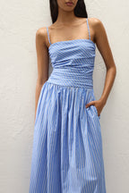 Bastien Portlligat Maxi Dress Joao Stripe Azulejo Blue 1