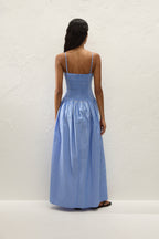 Bastien Portlligat Maxi Dress Joao Stripe Azulejo Blue 3