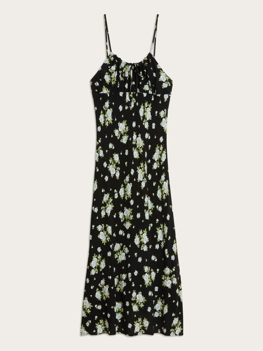 Benedict Robe DARIA Black Floral Midi Dress with Tie Neckline 7