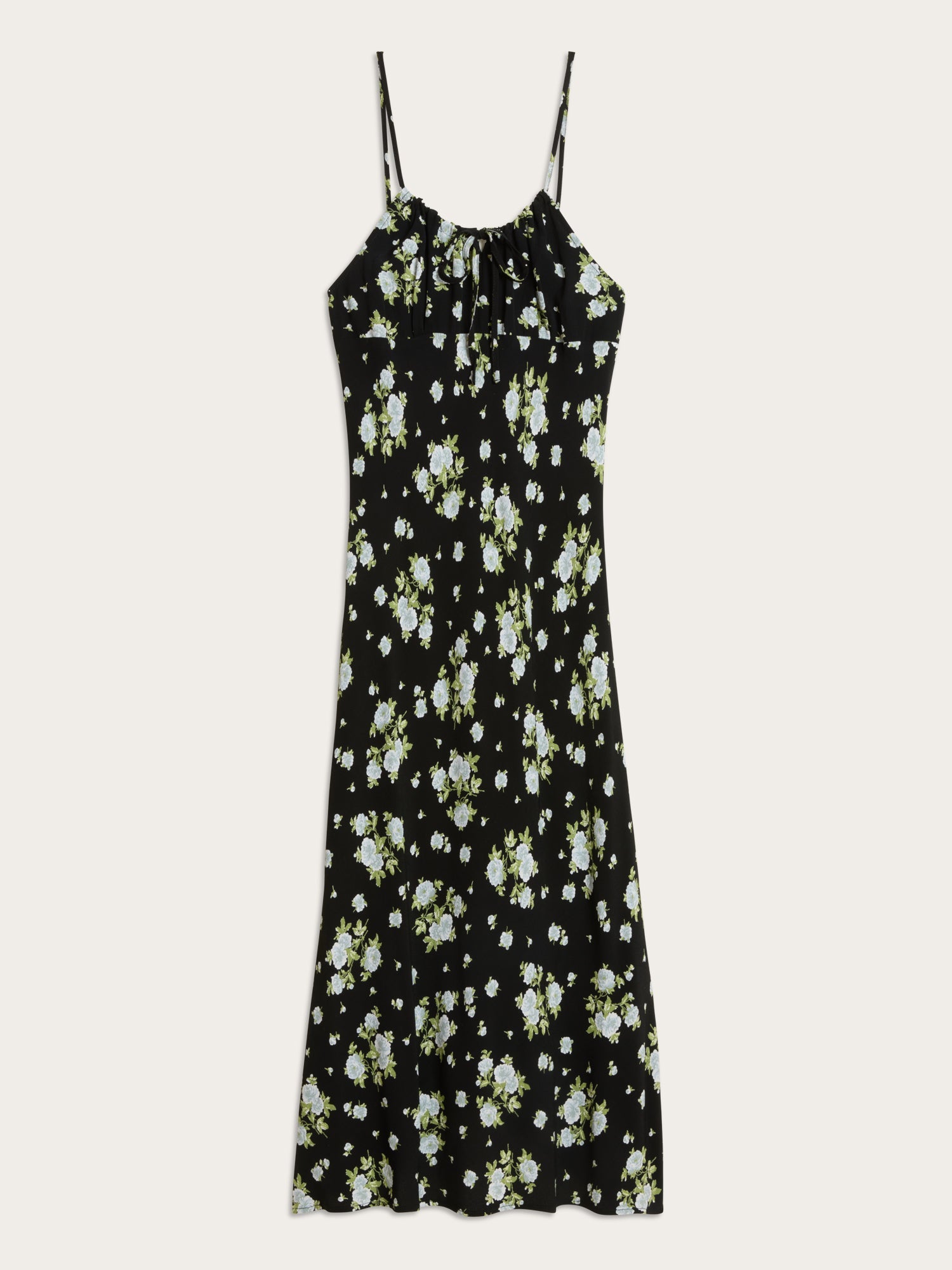 Benedict Robe DARIA Black Floral Midi Dress with Tie Neckline 7