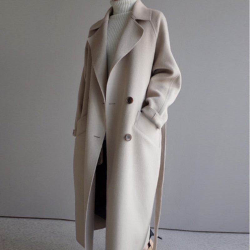 Evely | Elegant Wool-Like Trench Coat for Women