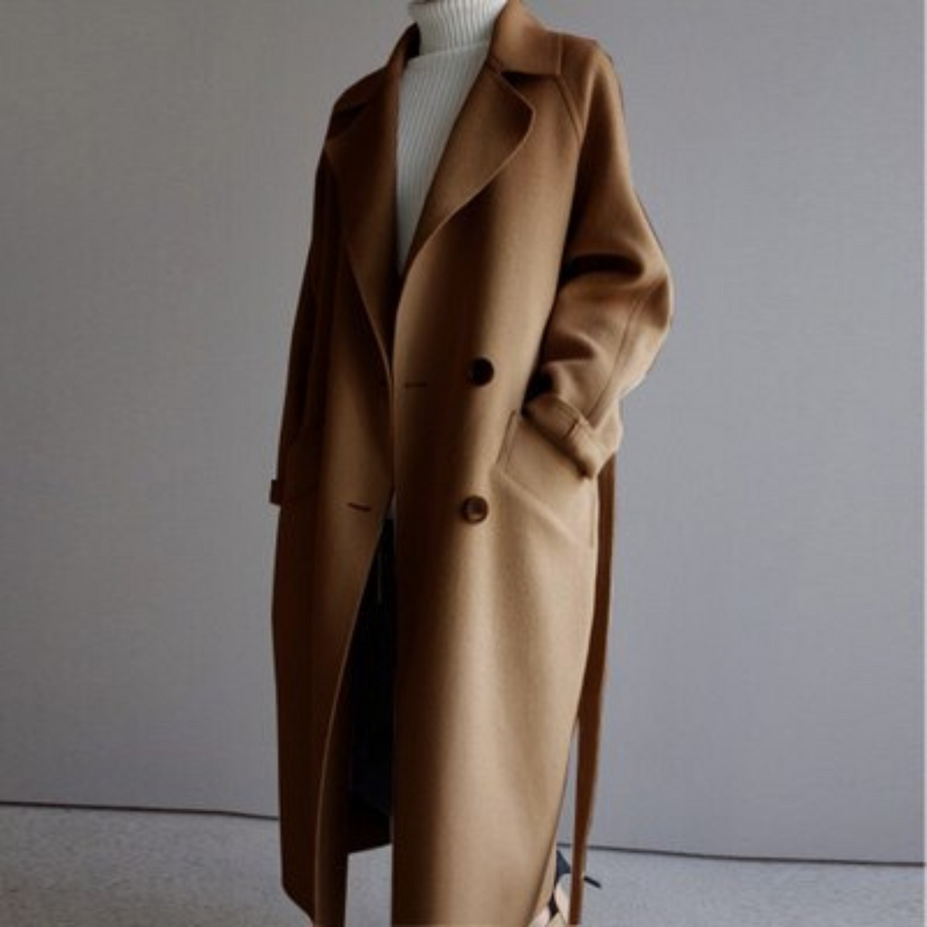 Evely | Elegant Wool-Like Trench Coat for Women