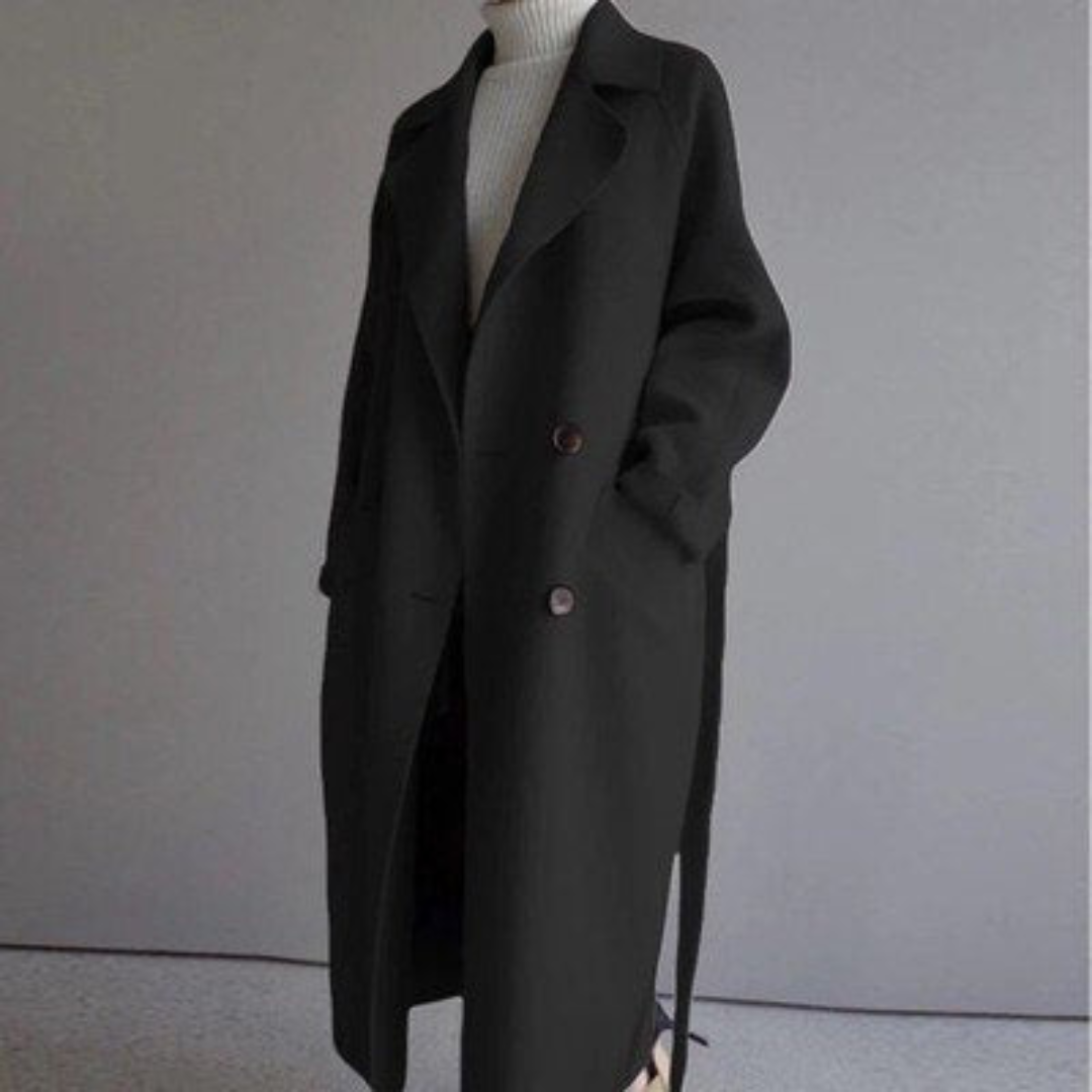 Evely | Elegant Wool-Like Trench Coat for Women