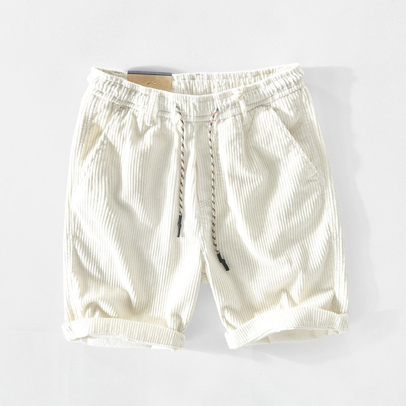 Light gray casual cotton shorts featuring a relaxed fit and adjustable drawstring. 2