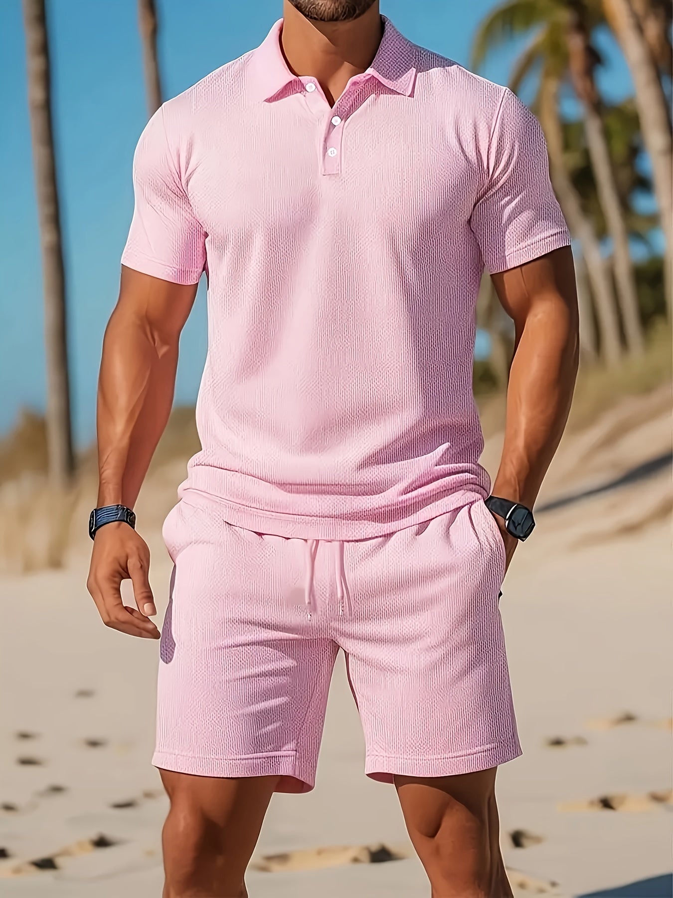 Caleb men's polo shirt in navy blue, featuring a classic fit and breathable fabric for casual wear. 3