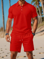 Caleb men's polo shirt in navy blue, featuring a classic fit and breathable fabric for casual wear. 6