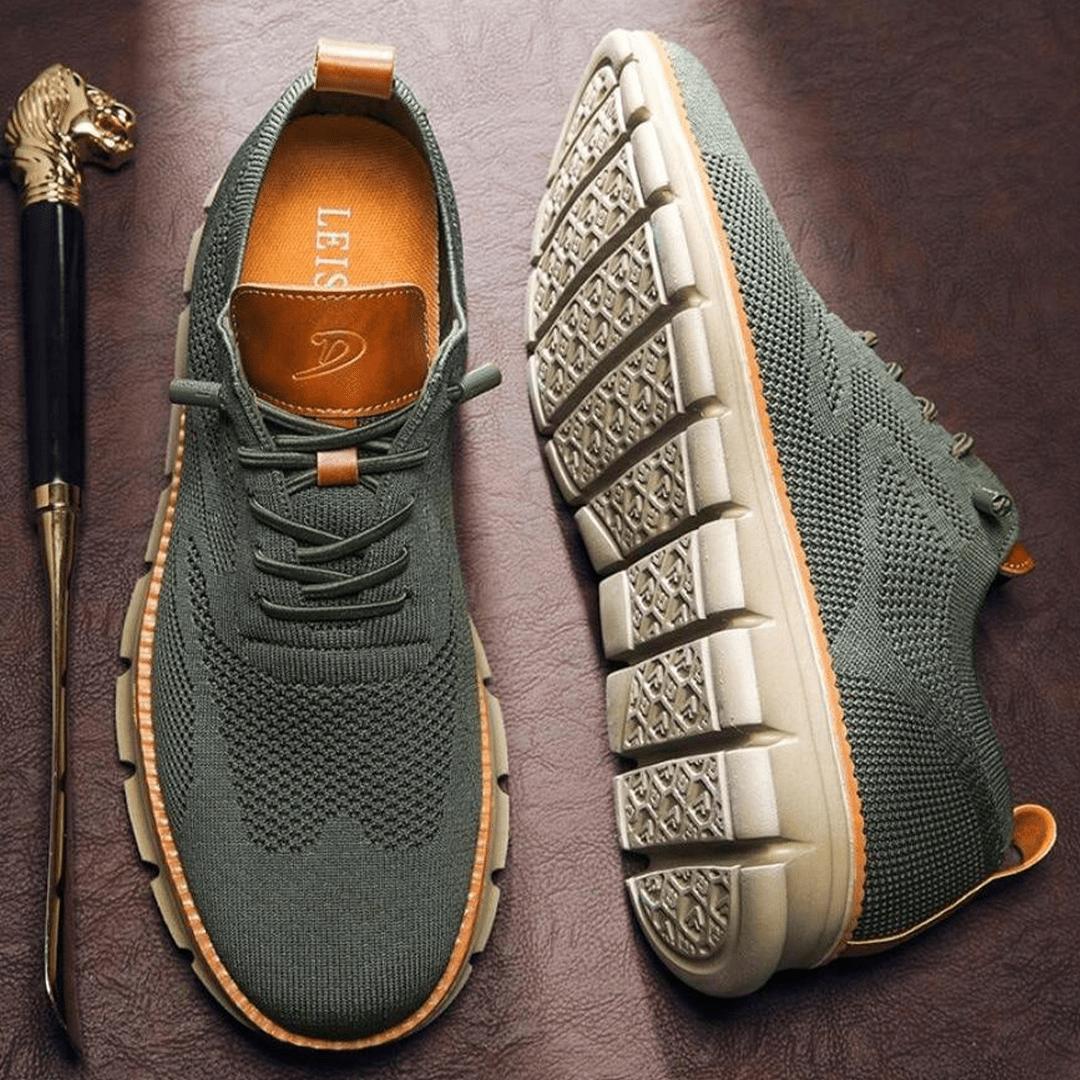 Caleb textured knit oxford shoes in navy blue, featuring a lace-up closure and a casual sneaker sole. 0