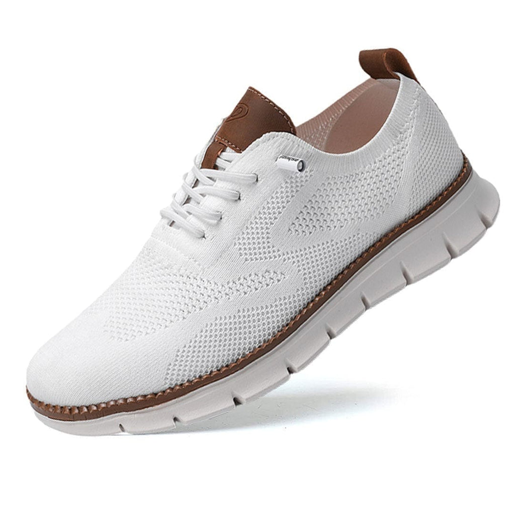 Caleb textured knit oxford shoes in navy blue, featuring a lace-up closure and a casual sneaker sole. 3