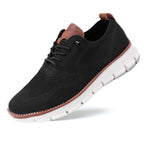 Caleb textured knit oxford shoes in navy blue, featuring a lace-up closure and a casual sneaker sole. 4